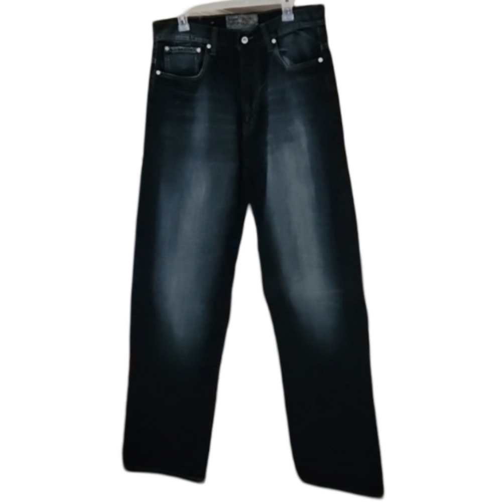 Gilyard Wide Straight Leg Dark Wash Denim Jeans Men's‎ 36/34